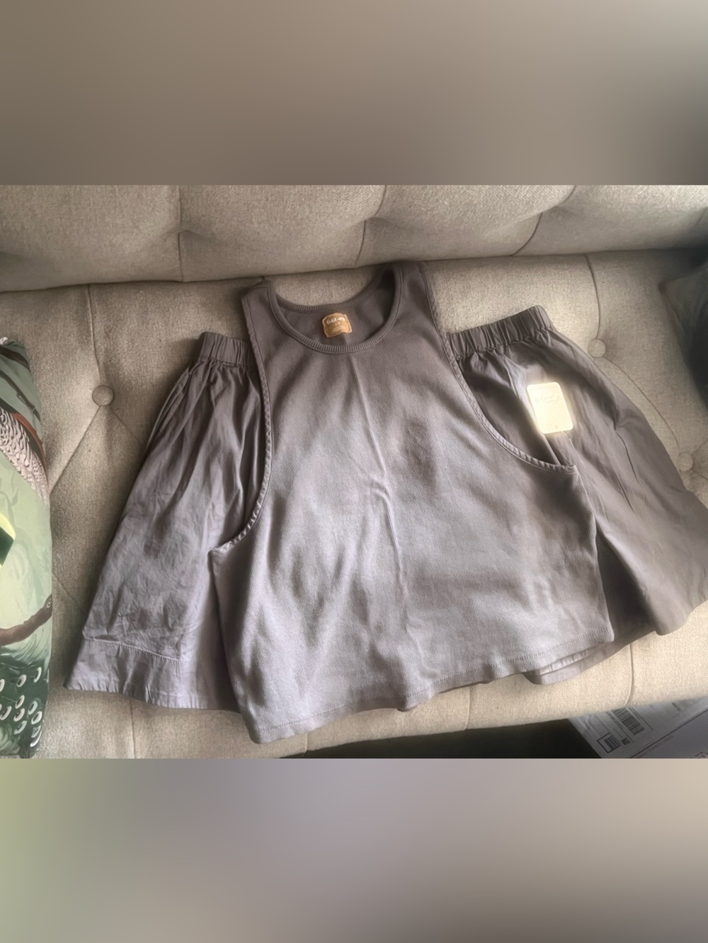 FreeEST From FP Grey Tank/Skirt SET